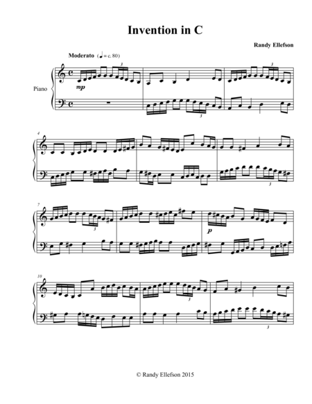 Free Sheet Music Invention In C