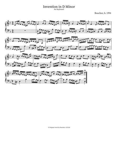 Free Sheet Music Invention In D Minor