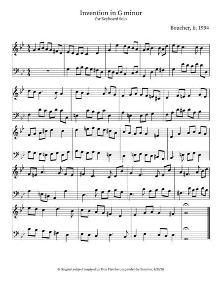 Invention In G Minor Sheet Music