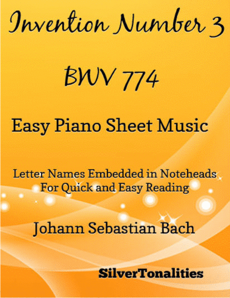 Invention Number 3 Bwv 774 Easy Piano Sheet Music Sheet Music