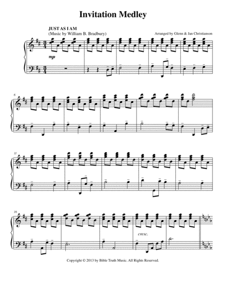 Invitation Medley Sheet Music