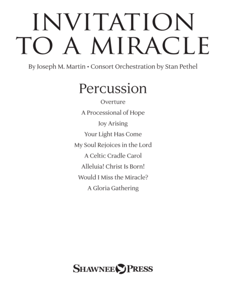 Invitation To A Miracle A Cantata For Christmas Percussion Sheet Music