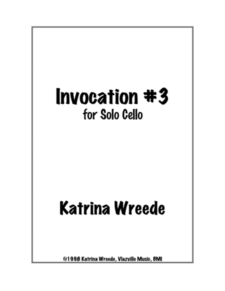 Invocation 3 For Cello Sheet Music