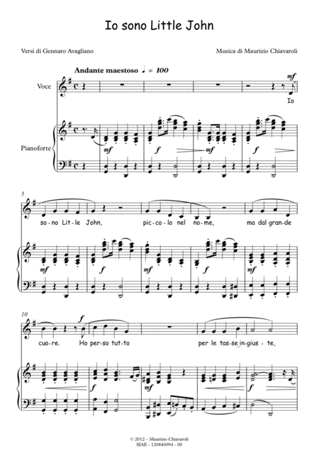 Io Sono Little John Sheet Music