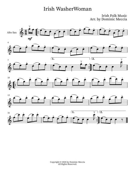 Irish Washerwoman Alto Sax Sheet Music