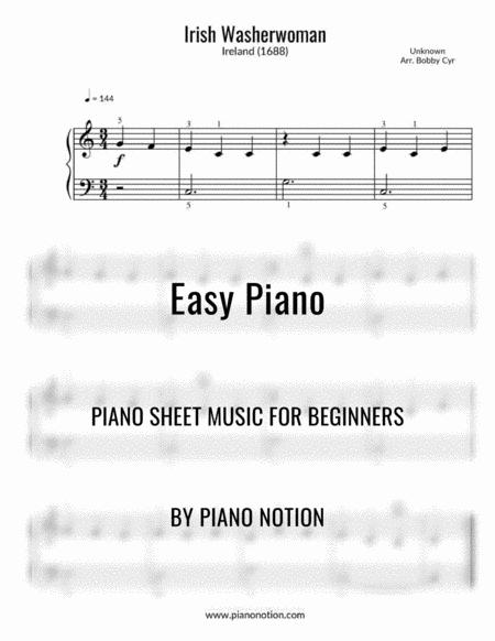 Irish Washerwoman Easy Piano Solo Sheet Music