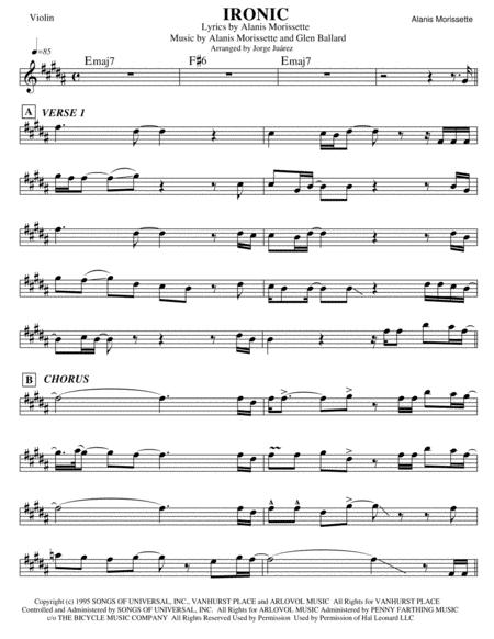 Ironic Violin Sheet Music