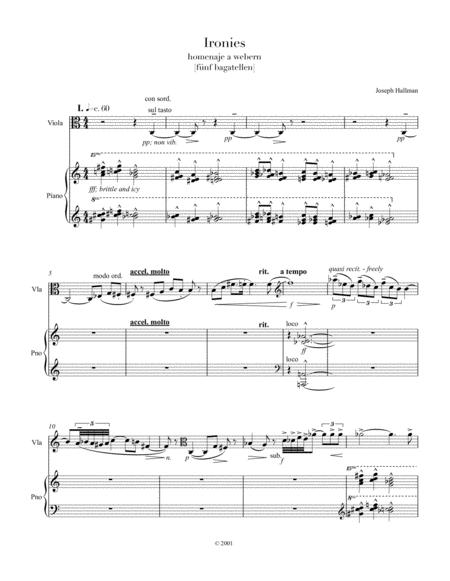 Free Sheet Music Ironies Homenaje A Webern Fnf Bagatellen