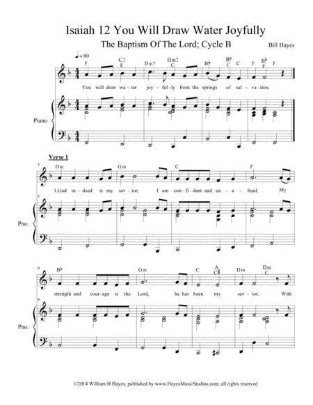 Isaiah 12 You Will Draw Water Joyfully Piano Vocal Sheet Music