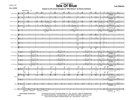 Isle Of Blue Based On The Chord Changes To Blue Bossa Full Score Sheet Music