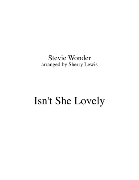 Isnt She Lovely String Duo For String Duo Sheet Music