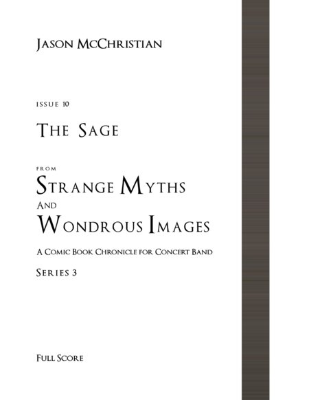 Issue 10 Series 3 The Sage From Strange Myths And Wondrous Images A Comic Book Chronicle For Concert Band Sheet Music
