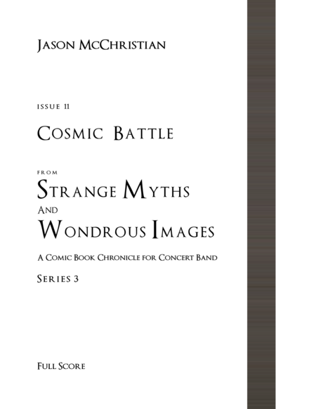 Issue 11 Series 3 Cosmic Battle From Strange Myths And Wondrous Images A Comic Book Chronicle For Concert Band Sheet Music