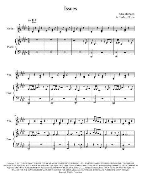 Issues Piano And Violin Duet Sheet Music