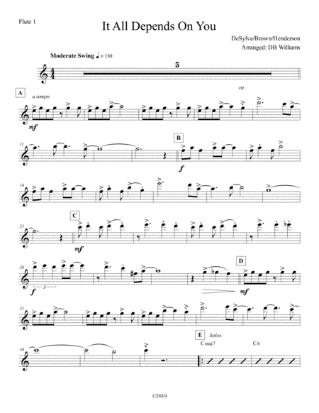 Free Sheet Music It All Depends On You Flute 1