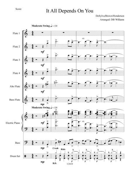 It All Depends On You Flute Choir Sheet Music