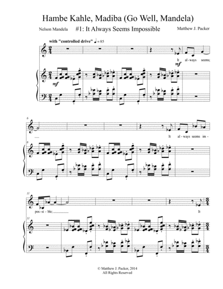 It Always Seems Impossible 2 From Hambe Kahle Madiba Sheet Music