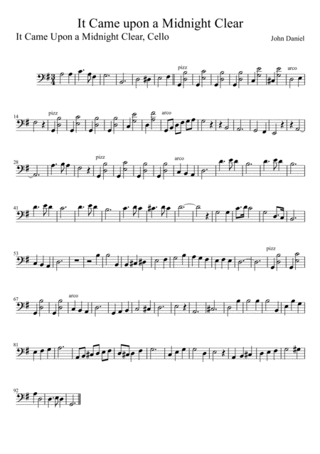 It Came Upon A Midnight Clear Cello Sheet Music