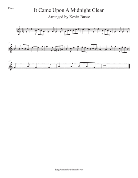 Free Sheet Music It Came Upon A Midnight Clear Easy Key Of C Flute