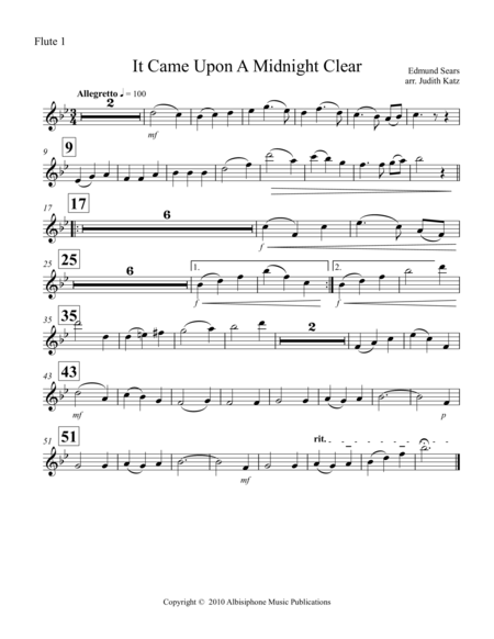 It Came Upon A Midnight Clear Parts Sheet Music