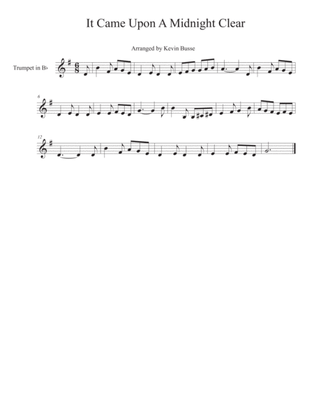 It Came Upon A Midnight Clear Trumpet Sheet Music