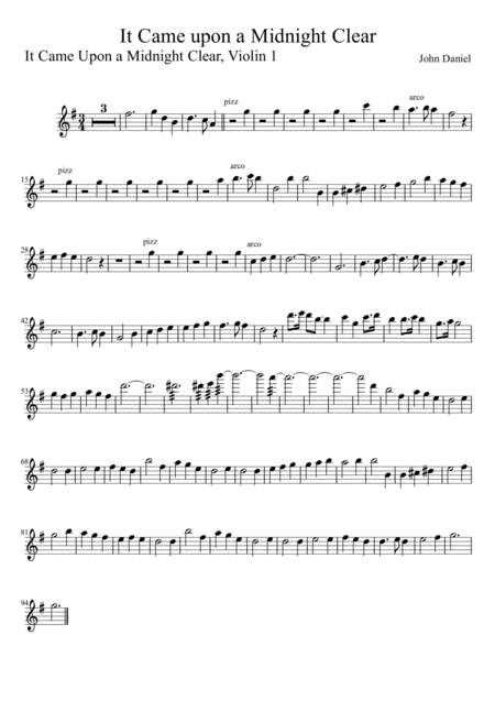 Free Sheet Music It Came Upon A Midnight Clear Violin 1