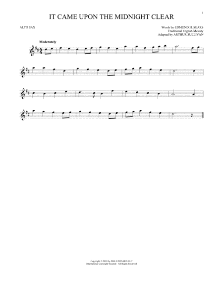 Free Sheet Music It Came Upon The Midnight Clear