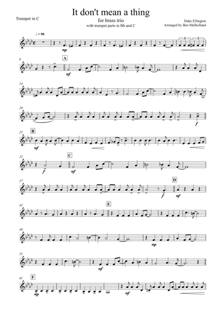 It Dont Mean A Thing If It Aint Got That Swing For Brass Trio Sheet Music