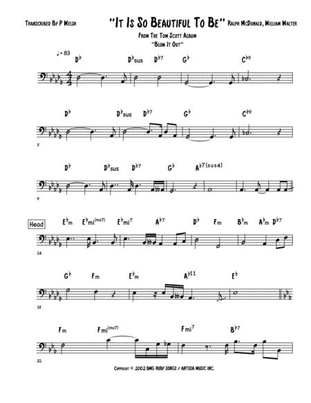 Free Sheet Music It Is So Beautiful To Be Bass Guitar