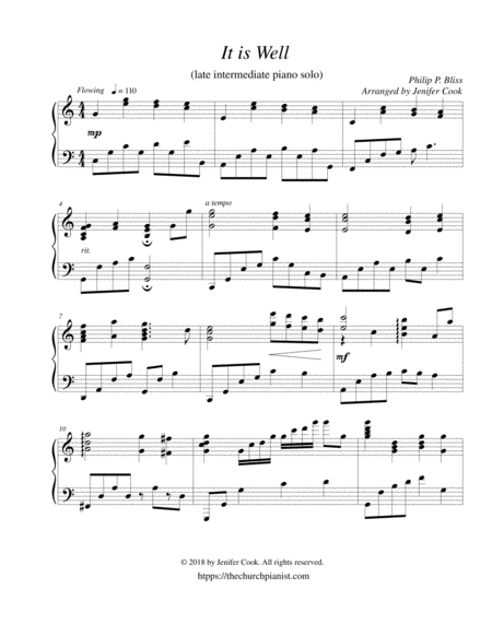 It Is Well By The Mountain Stream Sheet Music