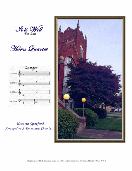 It Is Well Horn Quartet Sheet Music