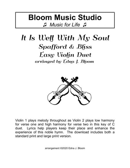 It Is Well With My Soul Easy Violin Duet Sheet Music