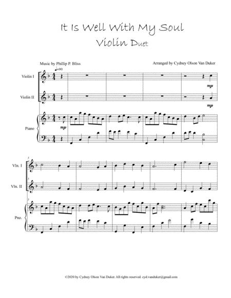 It Is Well With My Soul Violin Duet Sheet Music