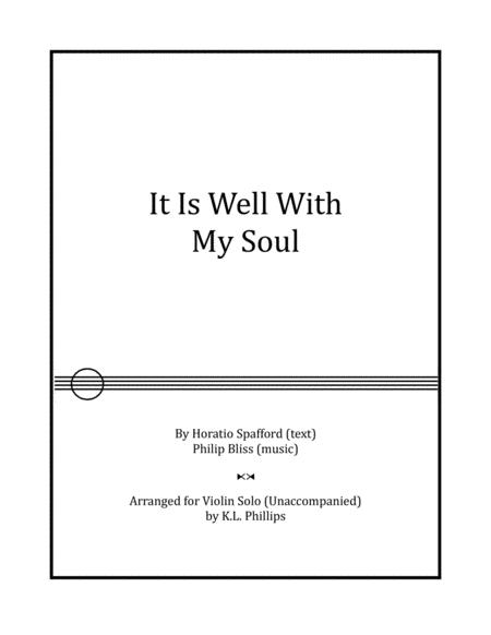 Free Sheet Music It Is Well With My Soul Violin Solo Unaccompanied