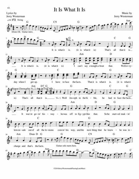 Free Sheet Music It Is What It Is