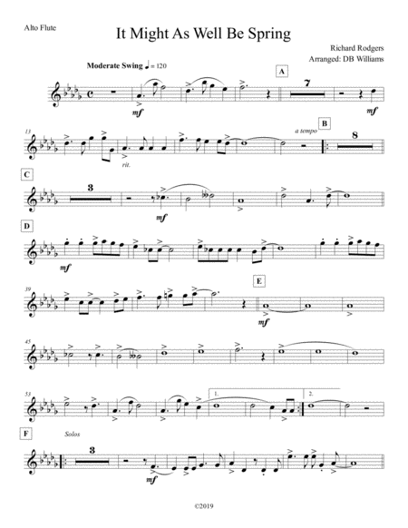 It Might As Well Be Spring Alto Flute Sheet Music