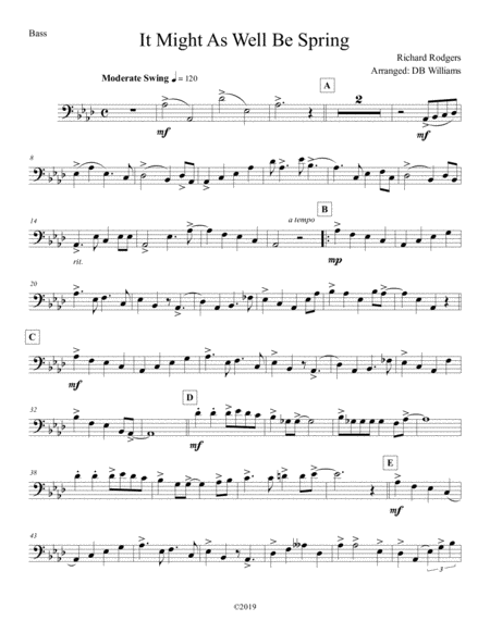 It Might As Well Be Spring Bass Sheet Music