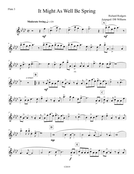 Free Sheet Music It Might As Well Be Spring Flute 3