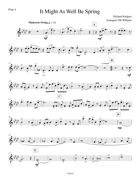 Free Sheet Music It Might As Well Be Spring Flute 4