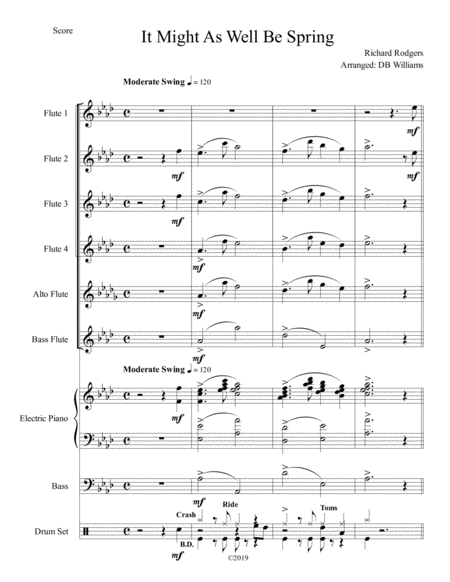 It Might As Well Be Spring Flute Choir Sheet Music