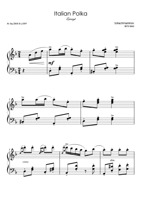 Free Sheet Music Italian Polka