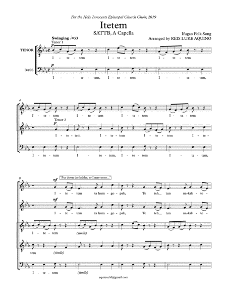 Free Sheet Music Itetem