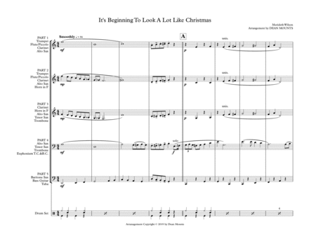 Free Sheet Music Its Beginning To Look Like Christmas A Flex Band Arr