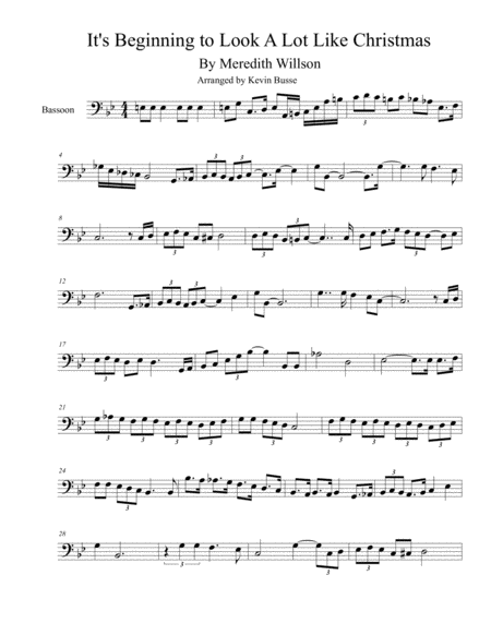 Free Sheet Music Its Beginning To Look Like Christmas Bassoon