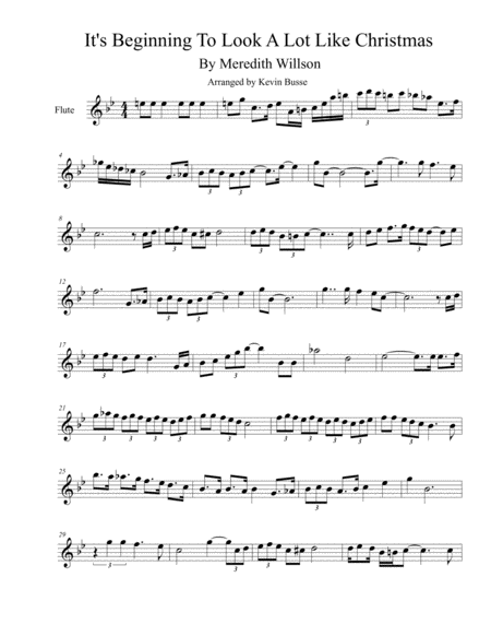 Free Sheet Music Its Beginning To Look Like Christmas Flute