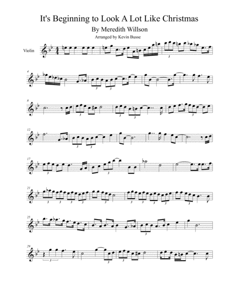 Free Sheet Music Its Beginning To Look Like Christmas Violin