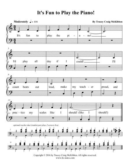 Free Sheet Music Its Fun To Play The Piano Piano Solo