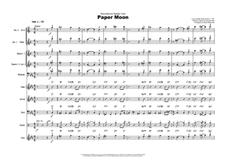 Its Only A Paper Moon Female Vocal With Small Band 3 5 Horns Key Of Eb Sheet Music