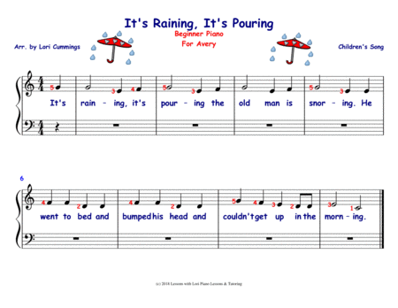 Its Raining Its Pouring Sheet Music