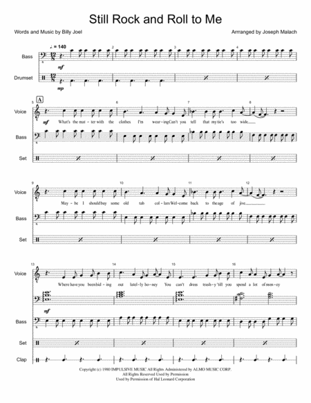 Its Still Rock And Roll To Me Fusion Band Sheet Music